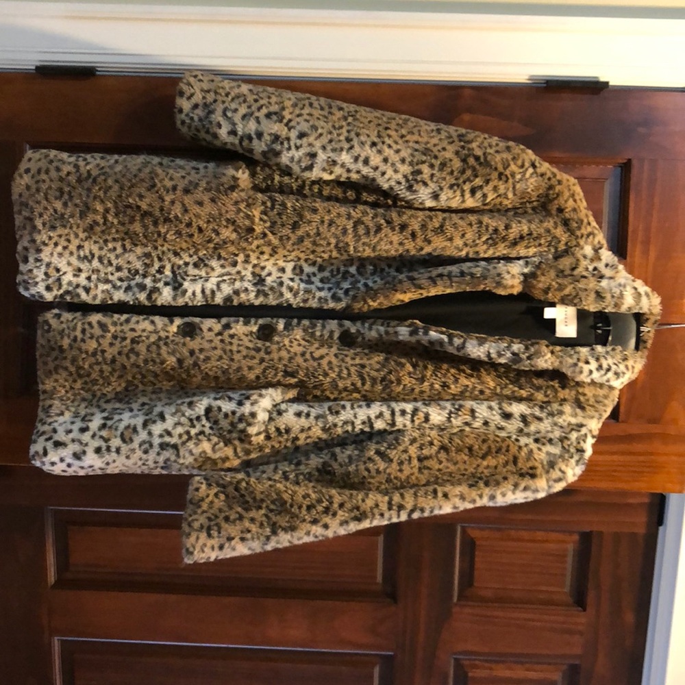 Cheetah faux fur coat